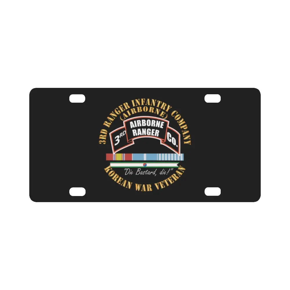 3Rd Ranger Infantry Company - Airborne - Korea W Svc Ribbons X 300 Classic License Plate 1