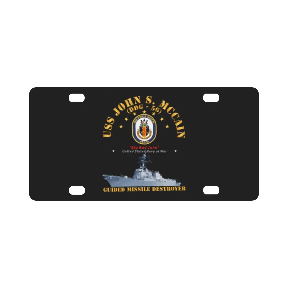 Navy - Destroyer - Uss John S Mccain - Ship Classic License Plate 1
