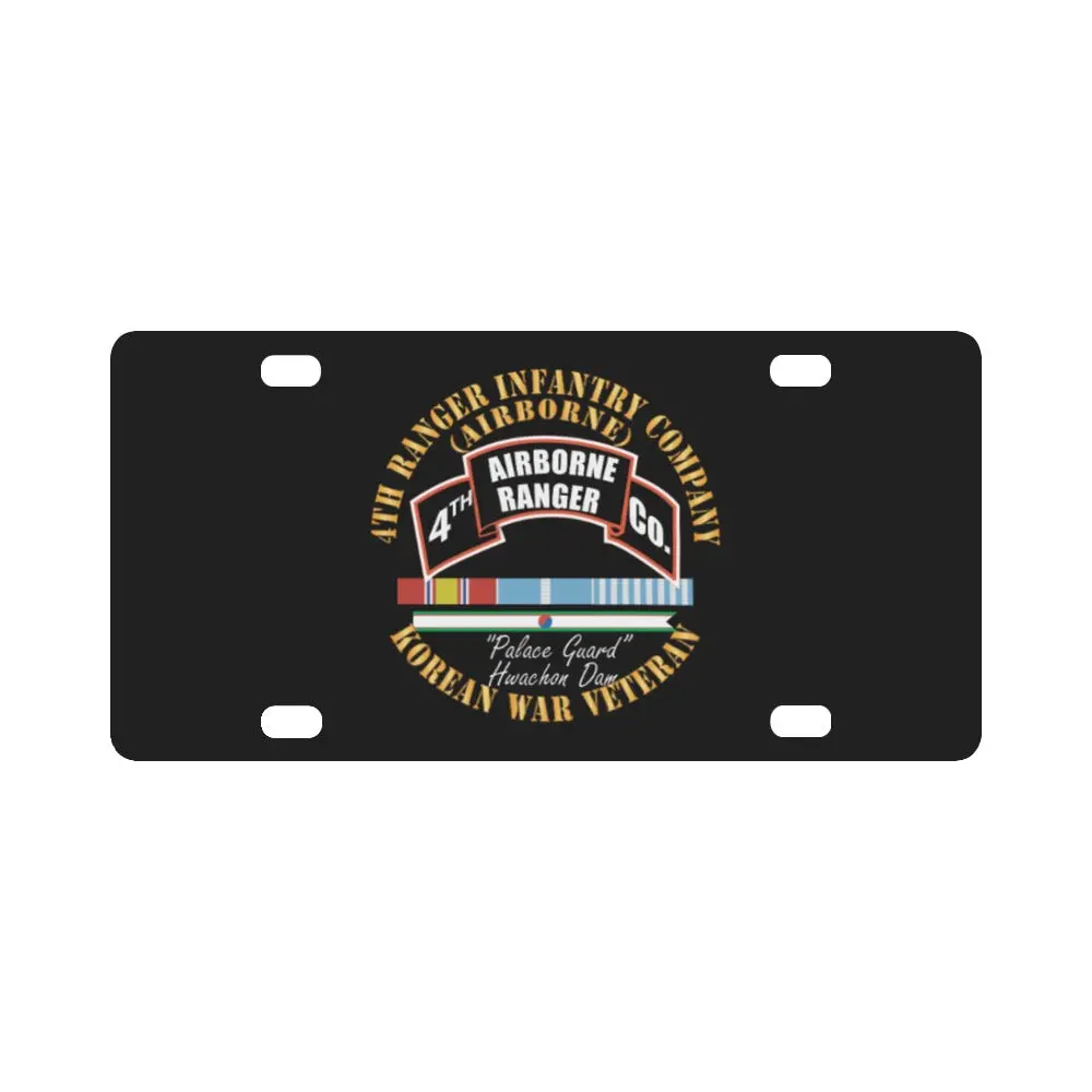 4Th Ranger Infantry Company - Airborne - Korea W Svc Ribbons X 300 Classic License Plate 1