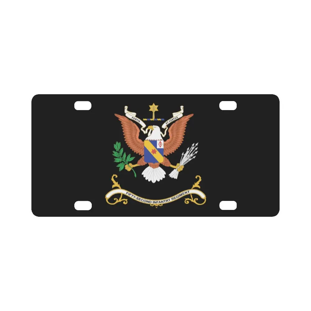 Army - Regimental Colors - 52Nd Infantry Regiment - Fortis Et Certus X 300 Classic License Plate 1