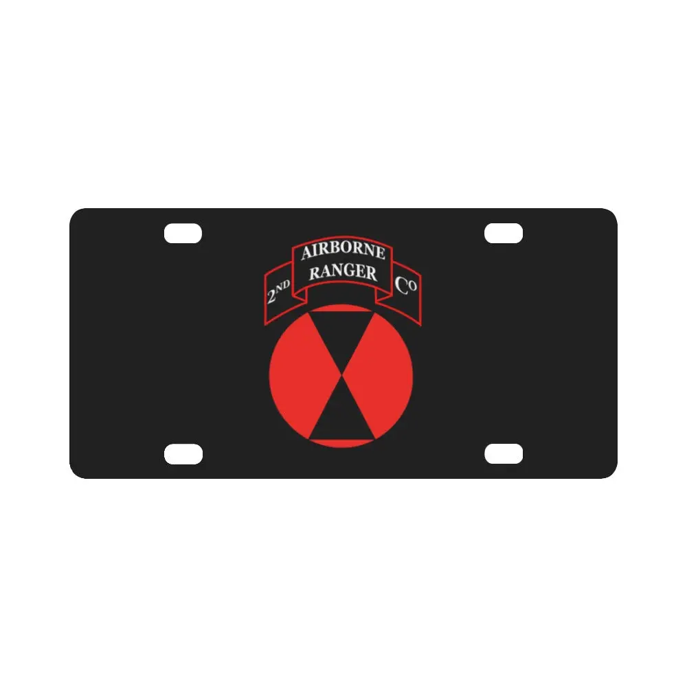 2Nd Ranger Company - 7Th Infantry Division - Ssi X 300 Classic License Plate 1