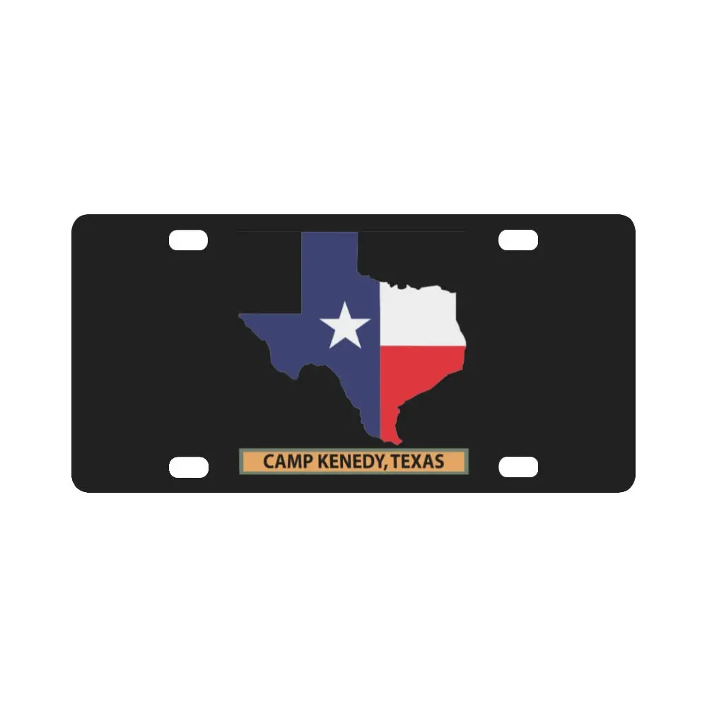 Texas Map Overprint With Texas State Flag - Camp Kenedy, Texas X 300 Classic License Plate 1