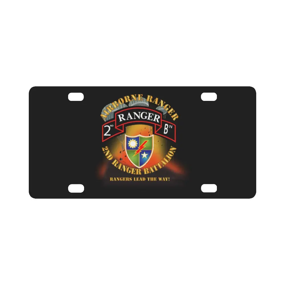 Sof - 2Nd Ranger Battalion - Airborne Ranger 3 Rangers W Fire X 300 Classic License Plate 1