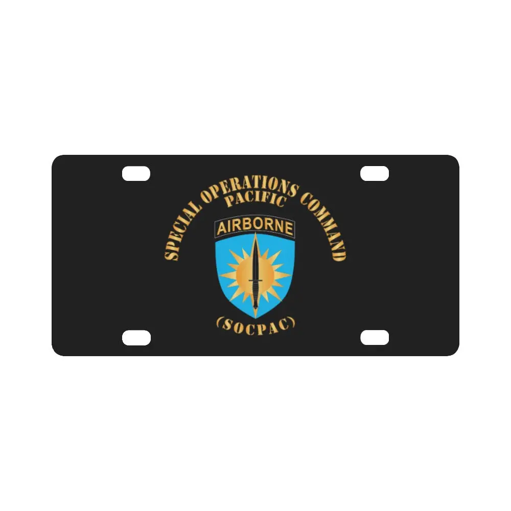 Army - Sof - Ssi - Socpac X 300 Classic License Plate 1