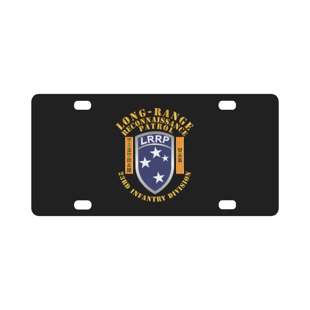 Army - Sof - 23Rd Id - Lrrp W Vn War Banner Classic License Plate 1