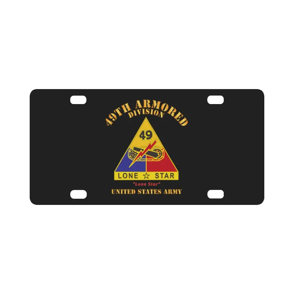 Army - Dui - 49Th Armored Division - Lone Star - Us Army X 300 Classic License Plate 1