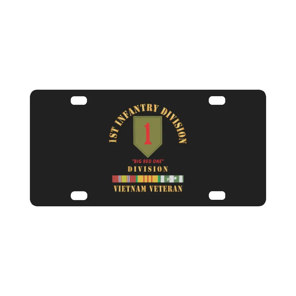 Ssi - 1St Infantry Division - Big Red One - Vietnam Veteran W Vn Svc Bar X 300 Classic License Plate 1