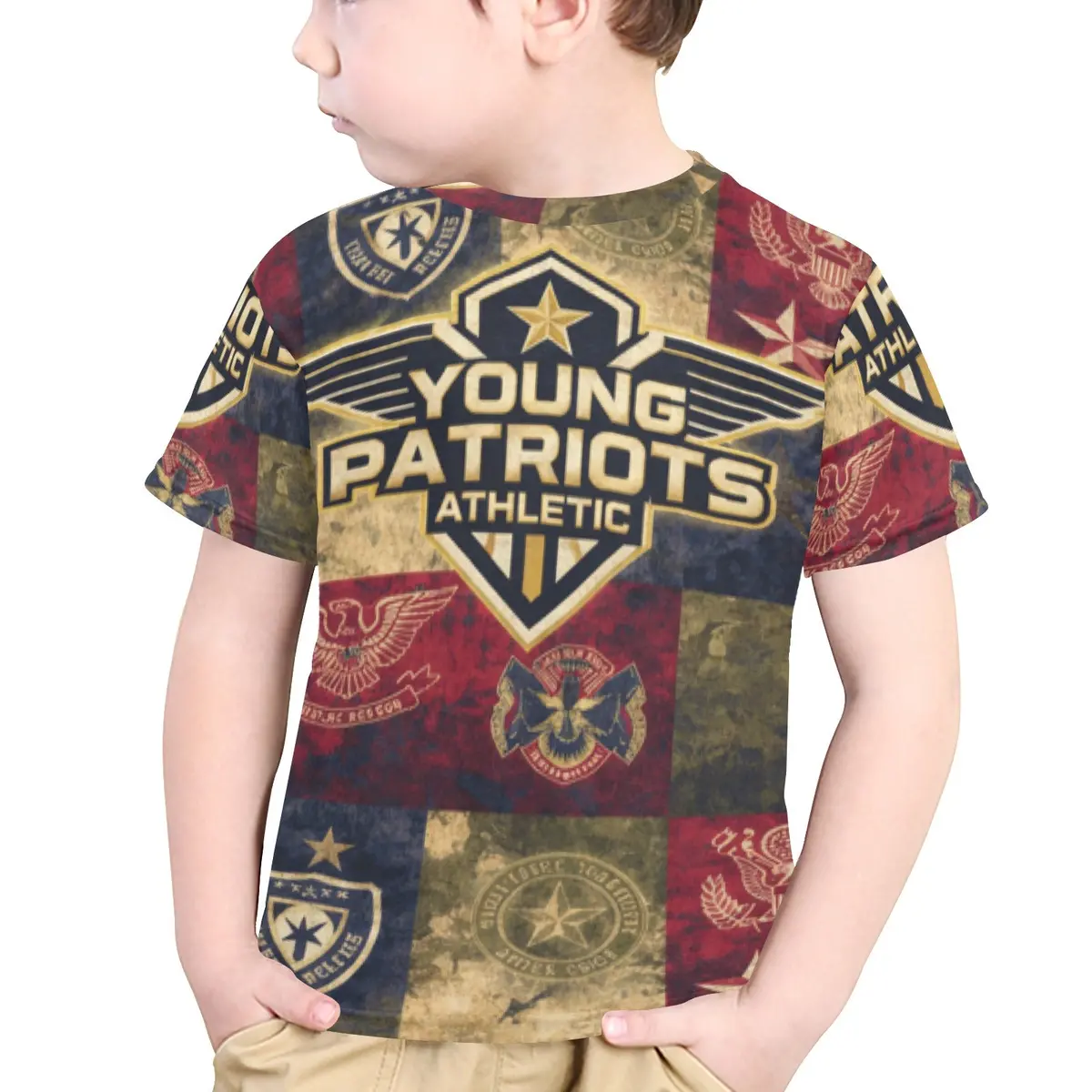 Little Kids' All Over Print Crew Neck T-Shirt - Young Patriot - Generic Little Kids 1