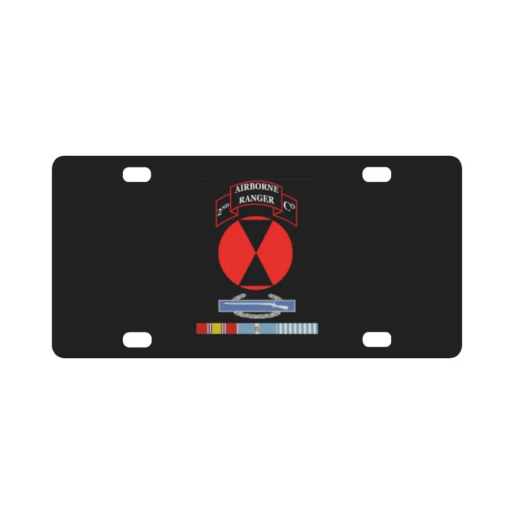 2Nd Ranger Infantry Co - 7Th Id Ssi W Cib Korea Svc X 300 Classic License Plate 1