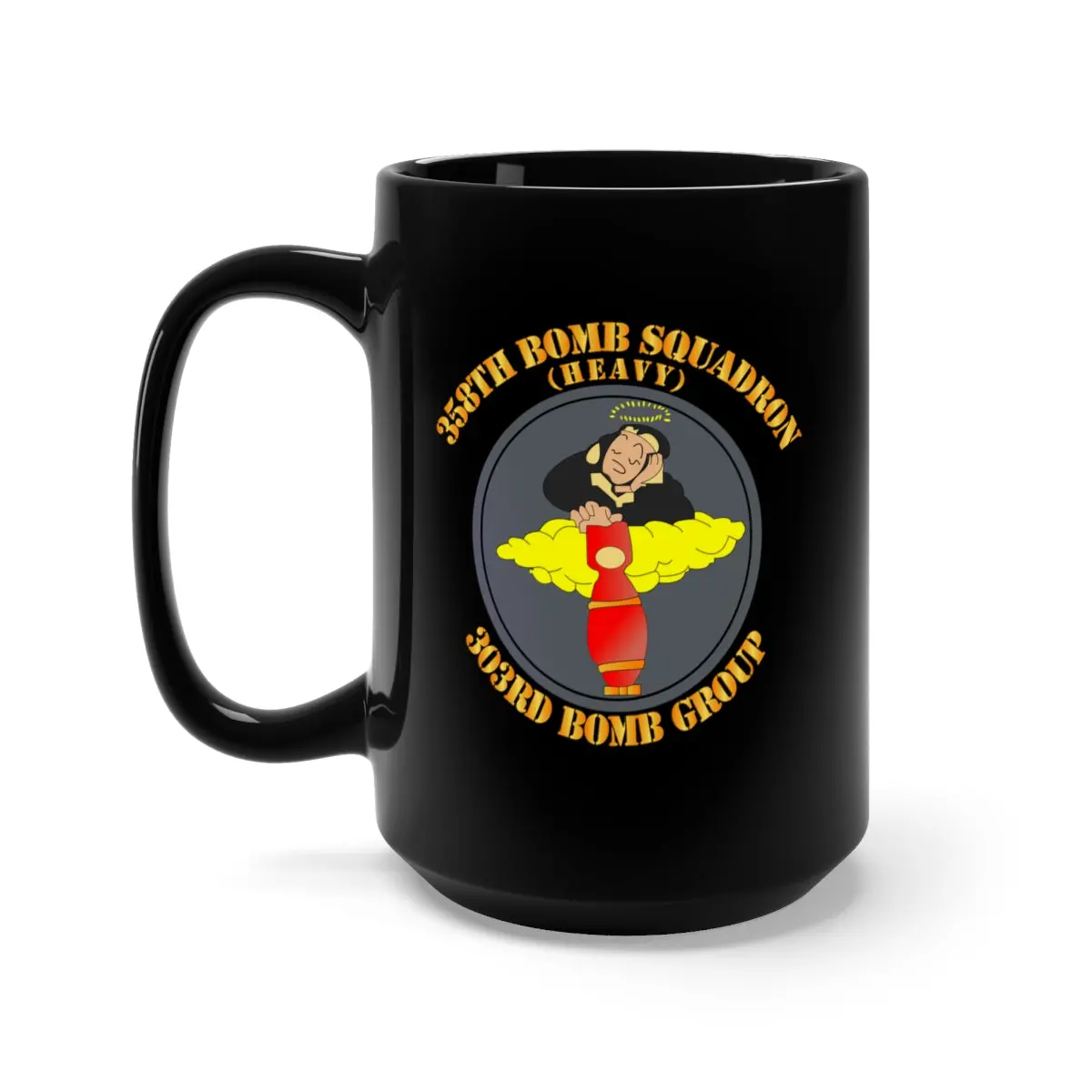 Black Mug 15Oz - Aac - 358Th Bomb Squadron - 303Rd Bomb Group - Wwii 1