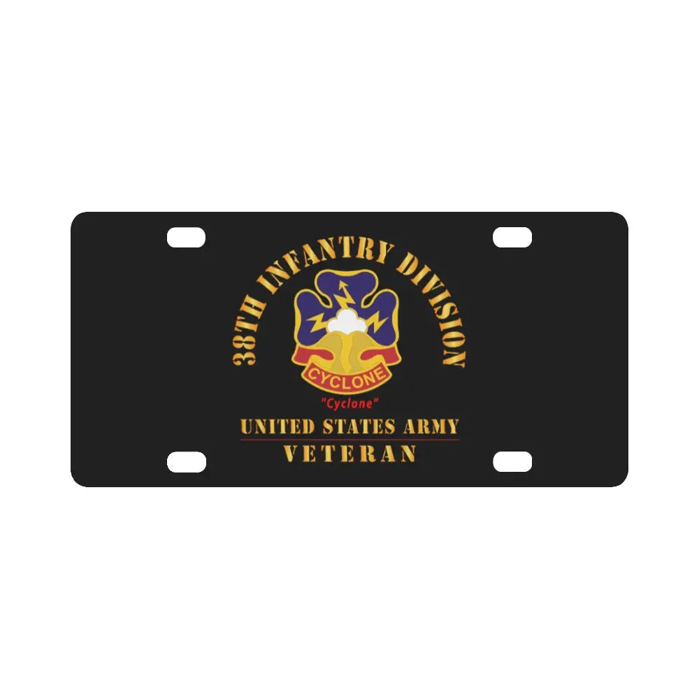 Army - Dui - 38Th Infantry Division - Cyclone - Us Army Veteran X 300 Classic License Plate 1