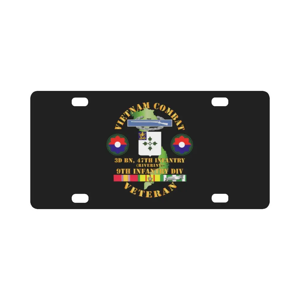 Army - Vietnam Combat Infantry Veteran W 3Rd Bn 47Th Inf (Riverine) - 9Th Id Ssi Classic License Plate 1