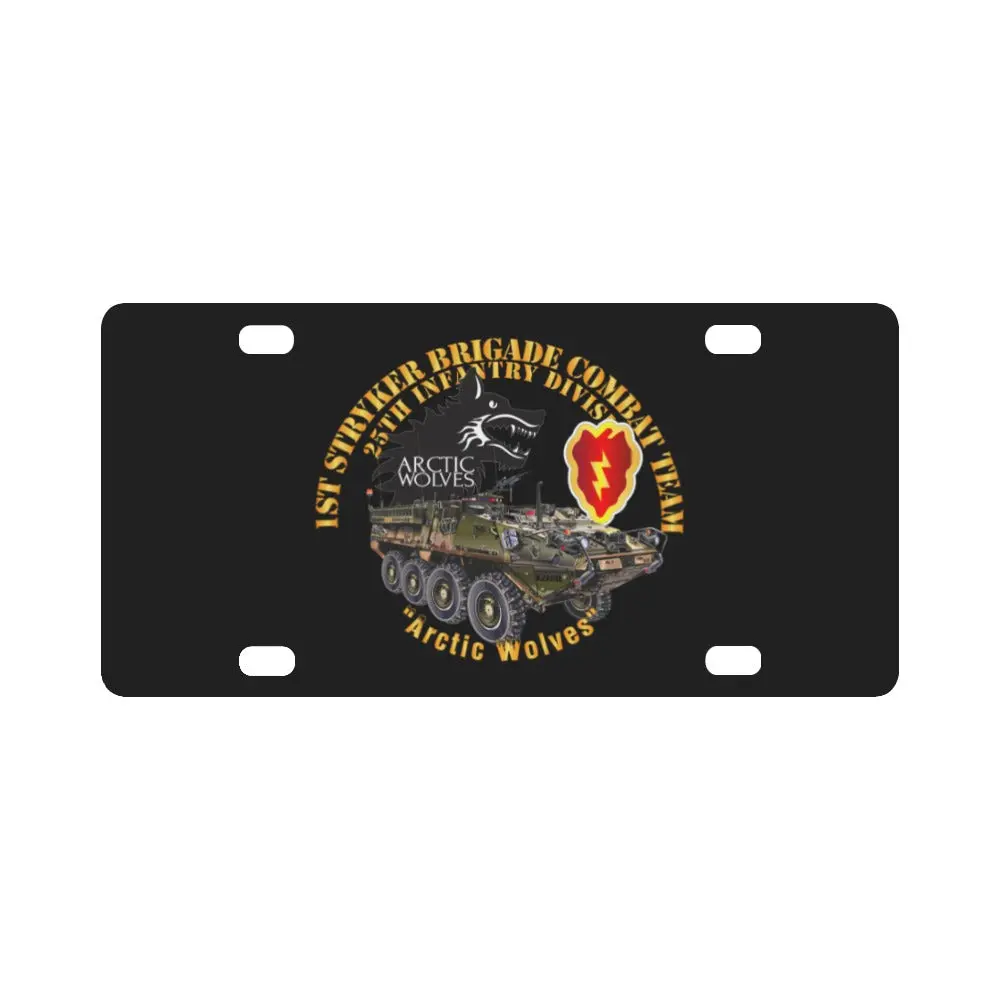 Army - 1St Stryker Bde - 25Th Id - Arctic Wolves W Stryker - Ssi Classic License Plate 1