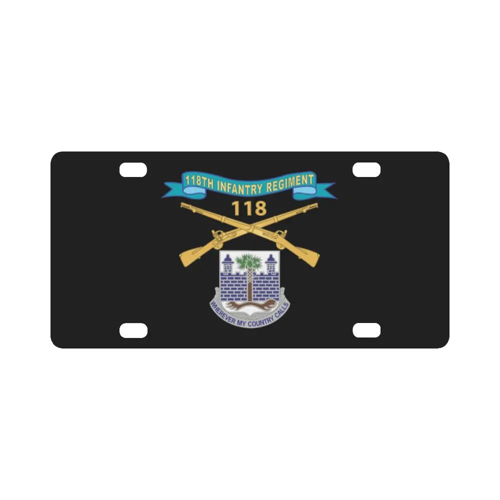 Army - 118Th Infantry Regiment W Ribbon - Br - Dui X 300 Classic License Plate 1