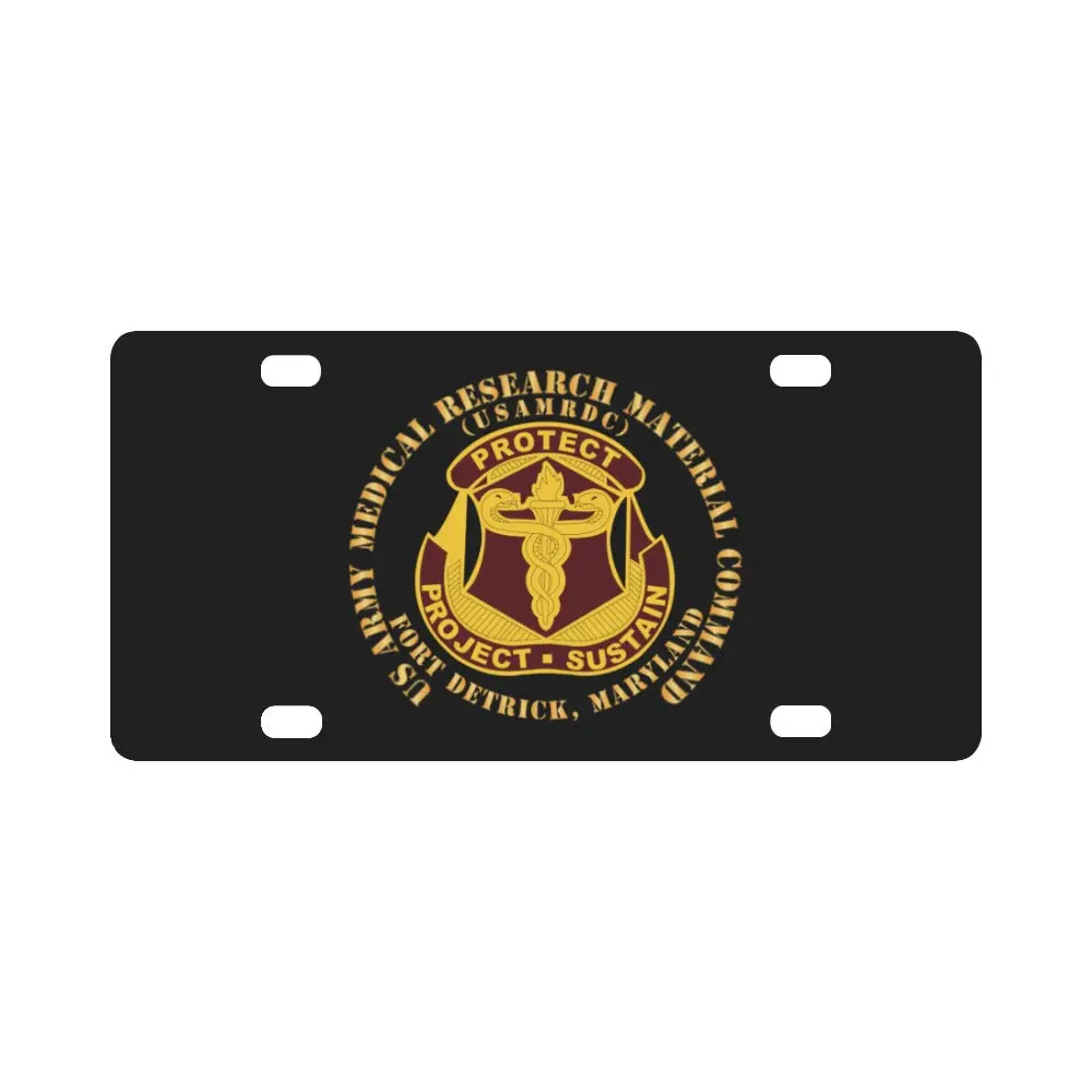 Army - Us Army Medical Research Material Cmd - Ft Detrick, Maryland X 300 Classic License Plate 1