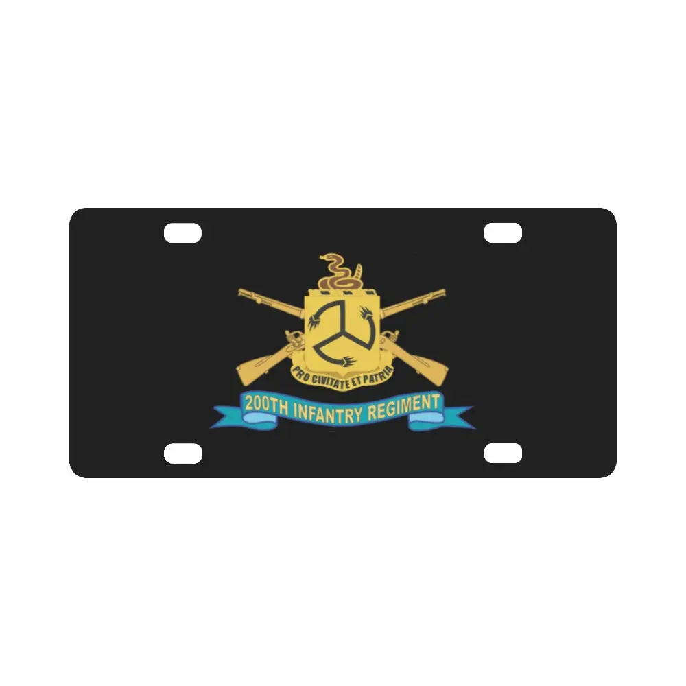 Army - 200Th Infantry Regiment - Dui W Br - Ribbon X 300 Classic License Plate 1