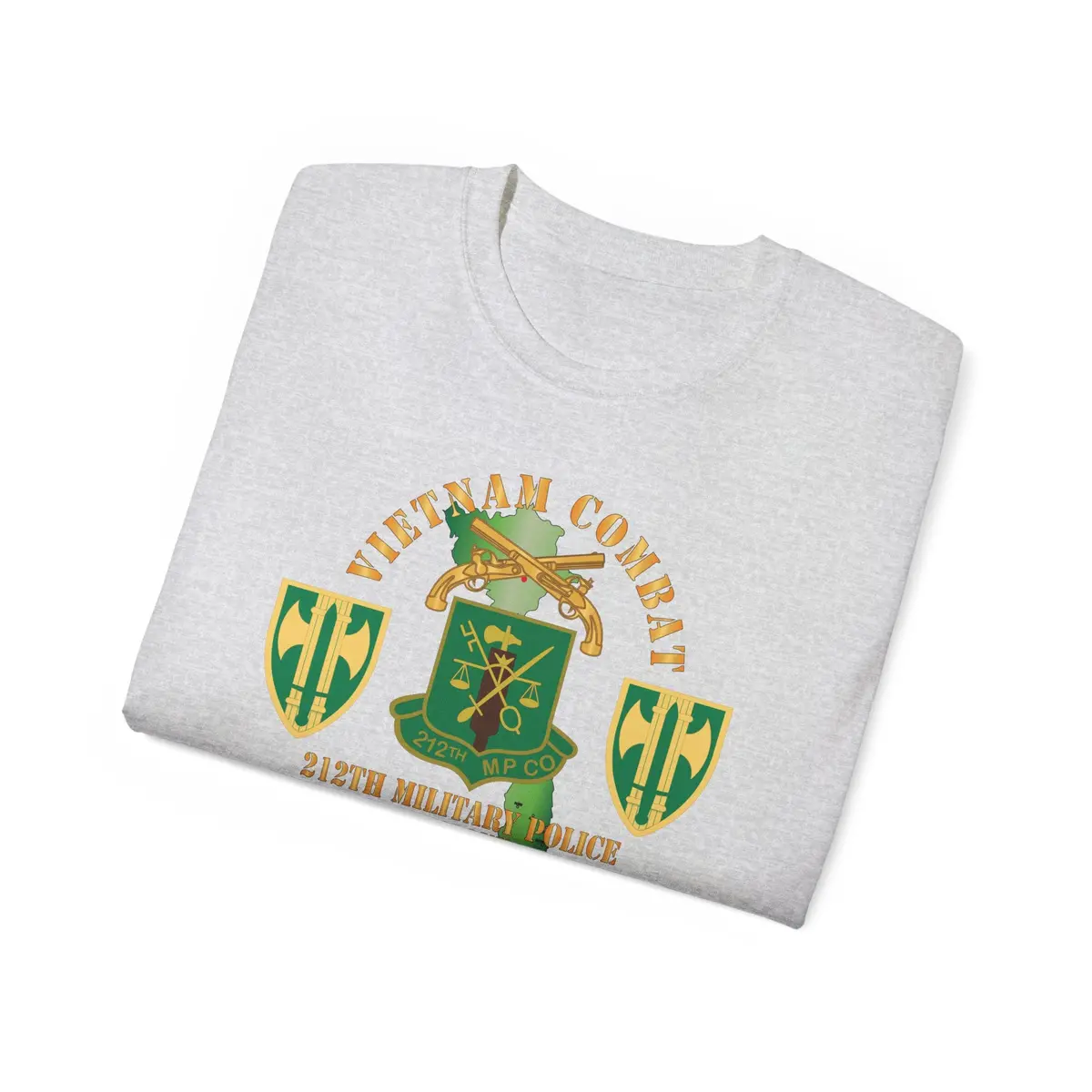 Unisex Ultra Cotton Tee - Army - Vietnam Combat Veteran W 212Th Military Police Company - 18Th Mp Bde Ssi - Vn Svc X 300 22