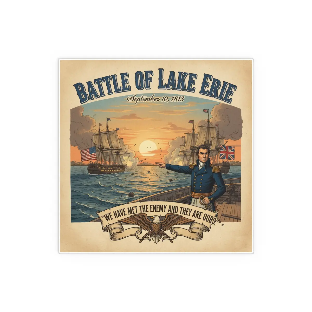 Indoor And Outdoor Silk Posters - During The War Of 1812, Commandant Perry’S American Freshwater Fleet Takes On The Royal Navy In The Battle Of Lake Erie 6