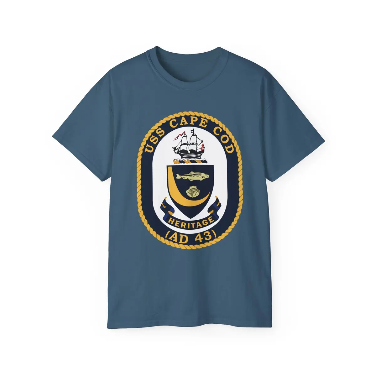 Unisex Ultra Cotton Tee - Navy - Uss Cape Cod (Ad 43) Wo Txt X 300 12