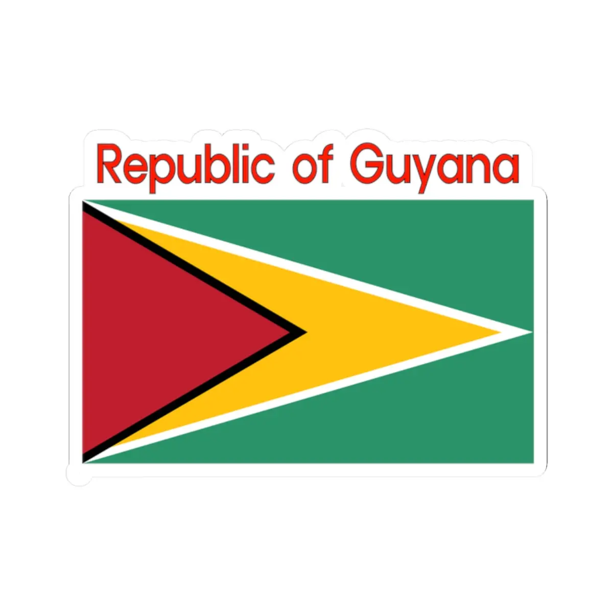 Kiss-Cut Stickers - Flag - Republic Of Guyana W Republic Of Guyana X 300 1