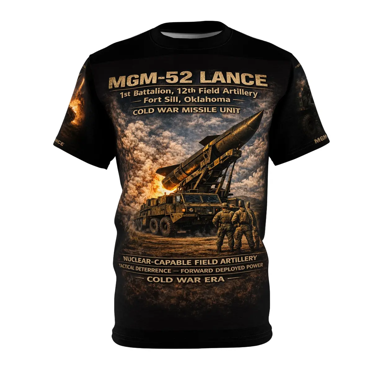 Mgm-52 Lance, 1St Battalion, 12Th Field Artillery Tribute - Cut & Sew Tee - Fort Sill Ok- Cold War Deterrent (First Lance Missile Battalion) 1