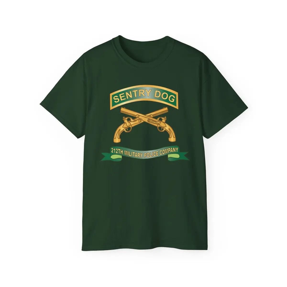 Unisex Ultra Cotton Tee - Army - Sentry Dog - 212Th Military Police Company W Br - Ribbon X 300 11