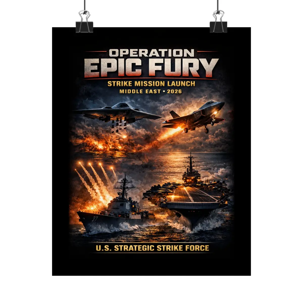 Matte Poster - Operation Epic Fury Strike Launch 1