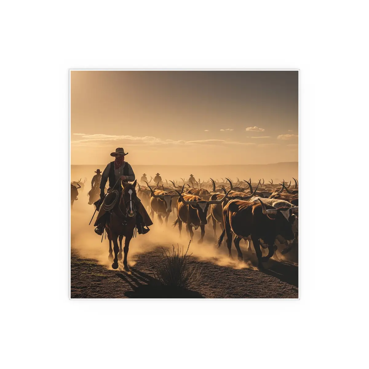 Indoor And Outdoor Silk Posters - Dirty, Dusty Cattle Drive In The Old West 6