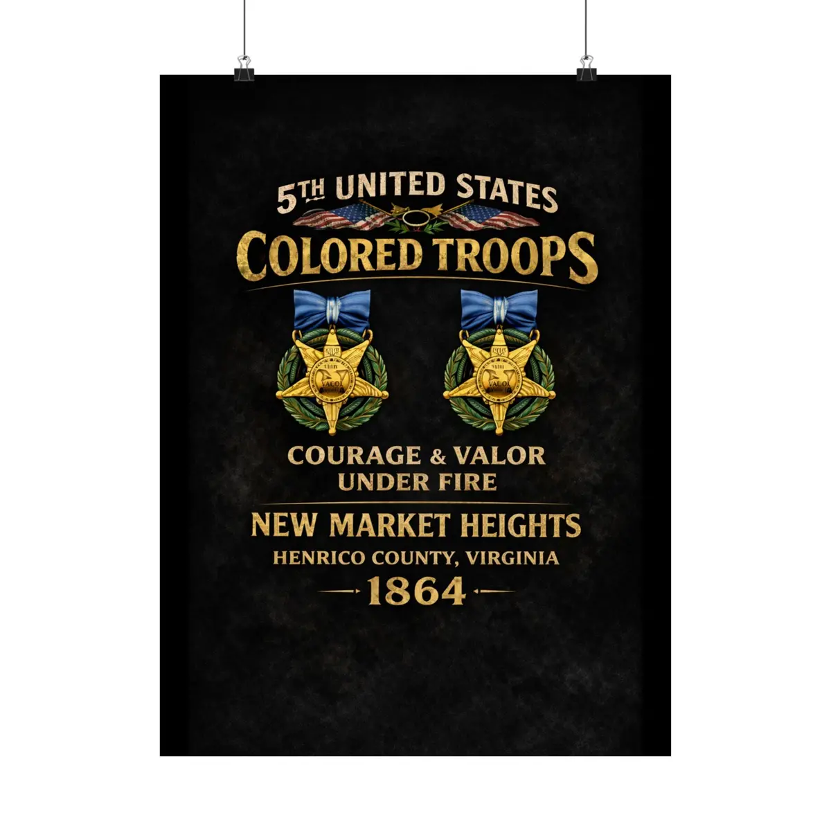Matte Poster - 5Th Usct At New Market Heights - Shirt - Back 6