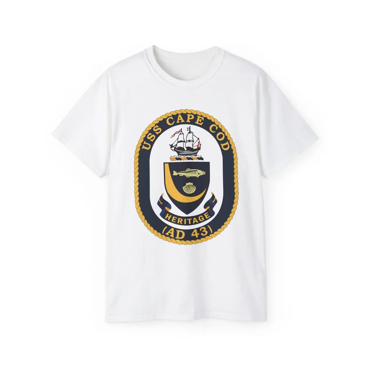 Unisex Ultra Cotton Tee - Navy - Uss Cape Cod (Ad 43) Wo Txt X 300 9