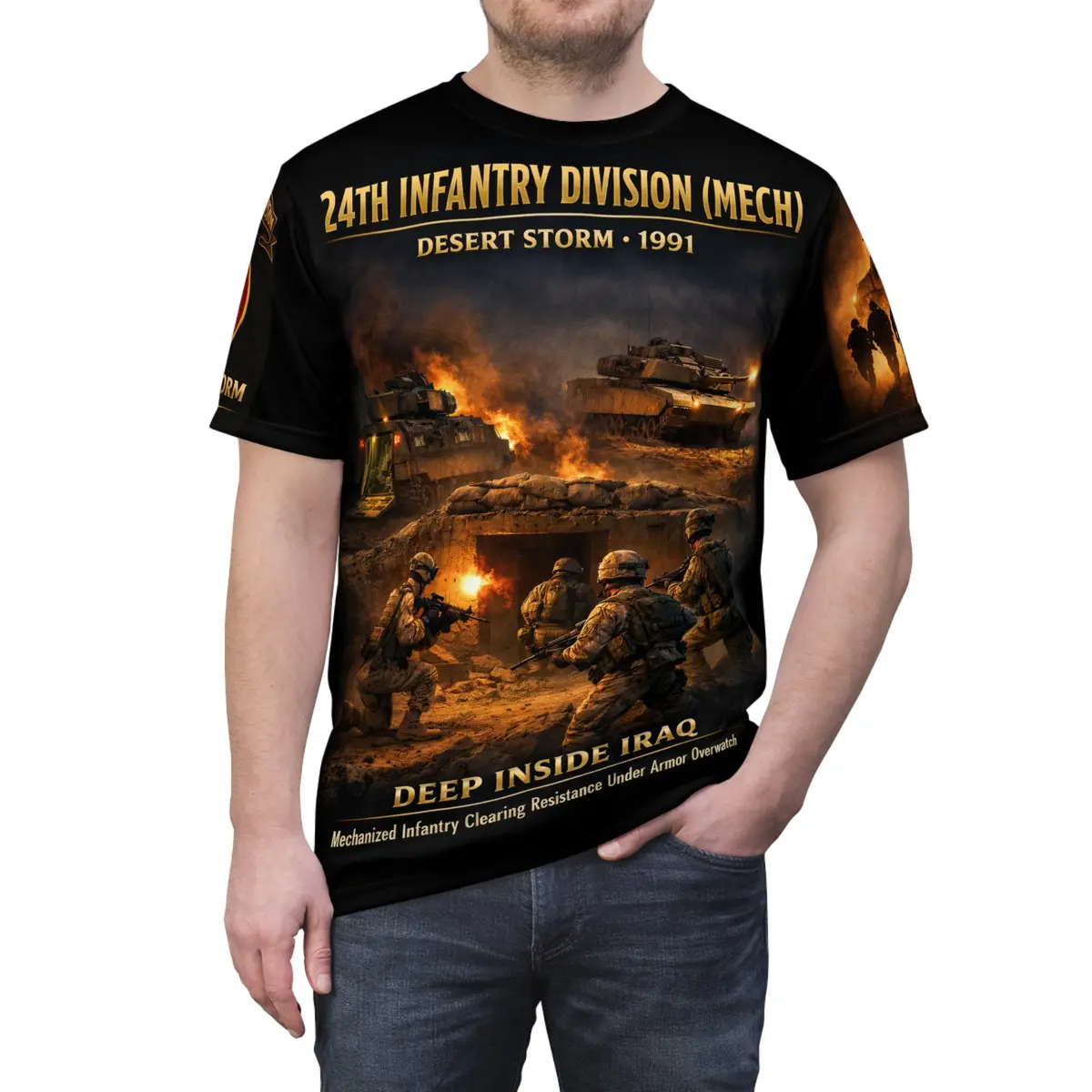 24Th Infantry Division "Deep Inside Iraq" Tribute Tee — Operation Desert Storm 5