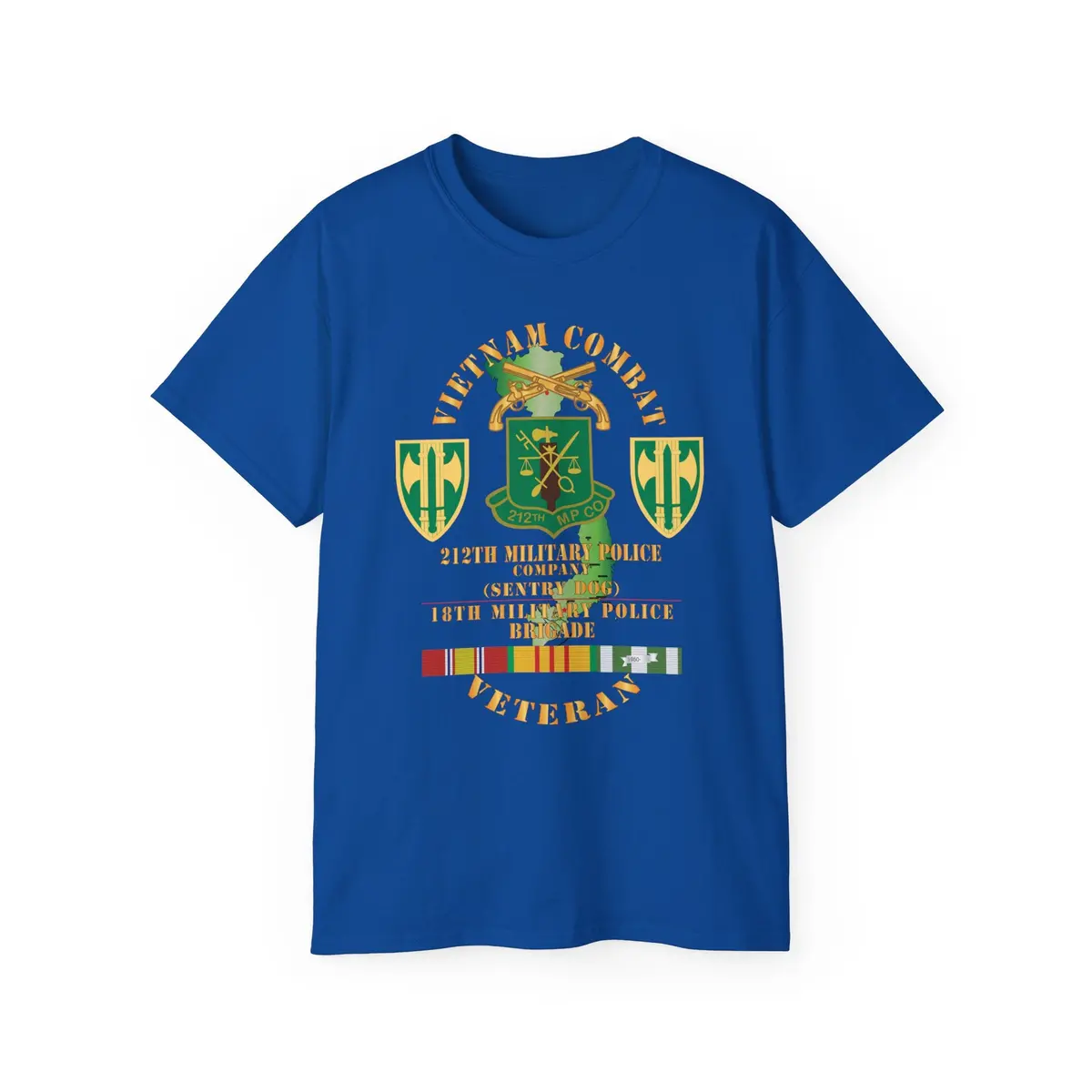 Unisex Ultra Cotton Tee - Army - Vietnam Combat Veteran W 212Th Military Police Company - 18Th Mp Bde Ssi - Vn Svc X 300 11