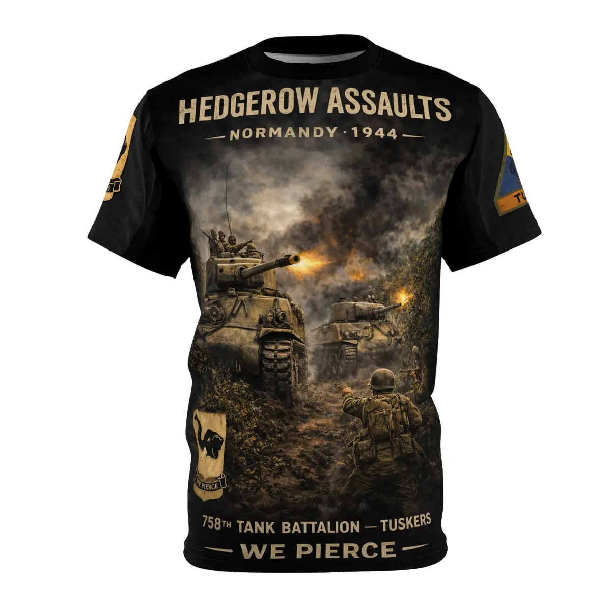 758Th Tank Battalion Normandy 1944 Tuskers In The Hedgerow Tee 1