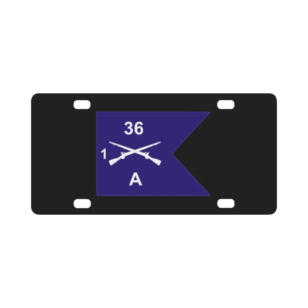 Army - Guidon - A Co - 1St Bn 36Th Infantry Classic License Plate 1