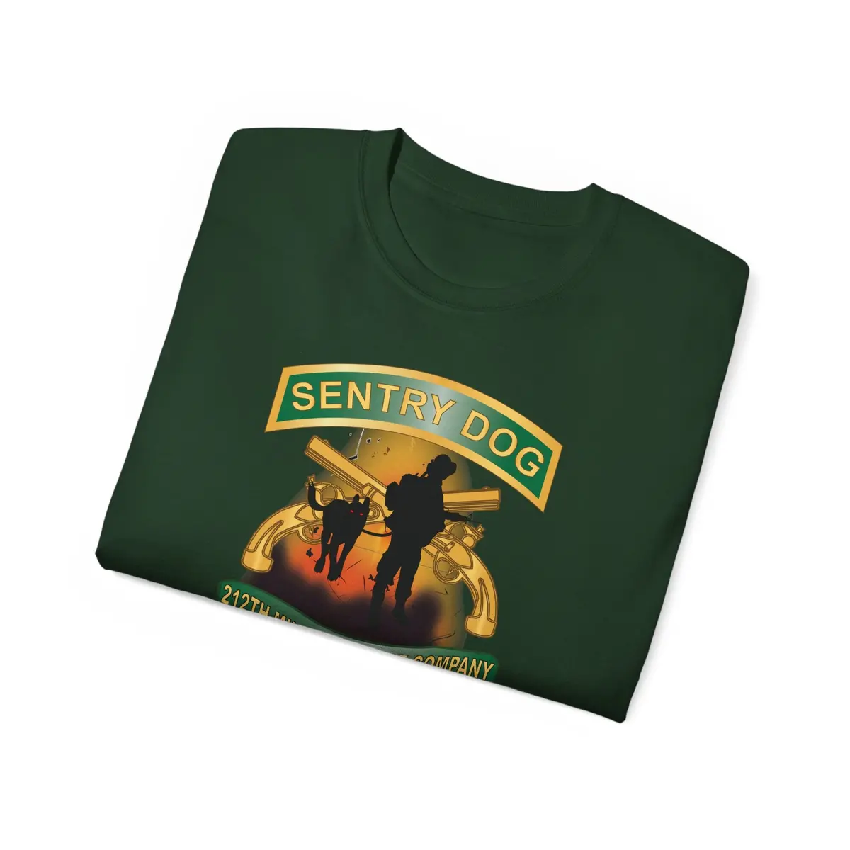 Unisex Ultra Cotton Tee - Army - Sentry Dog - 212Th Military Police Company - Dog Fire W Br - Ribbon Vietnam War Veteran W Vn Svc X 300 34