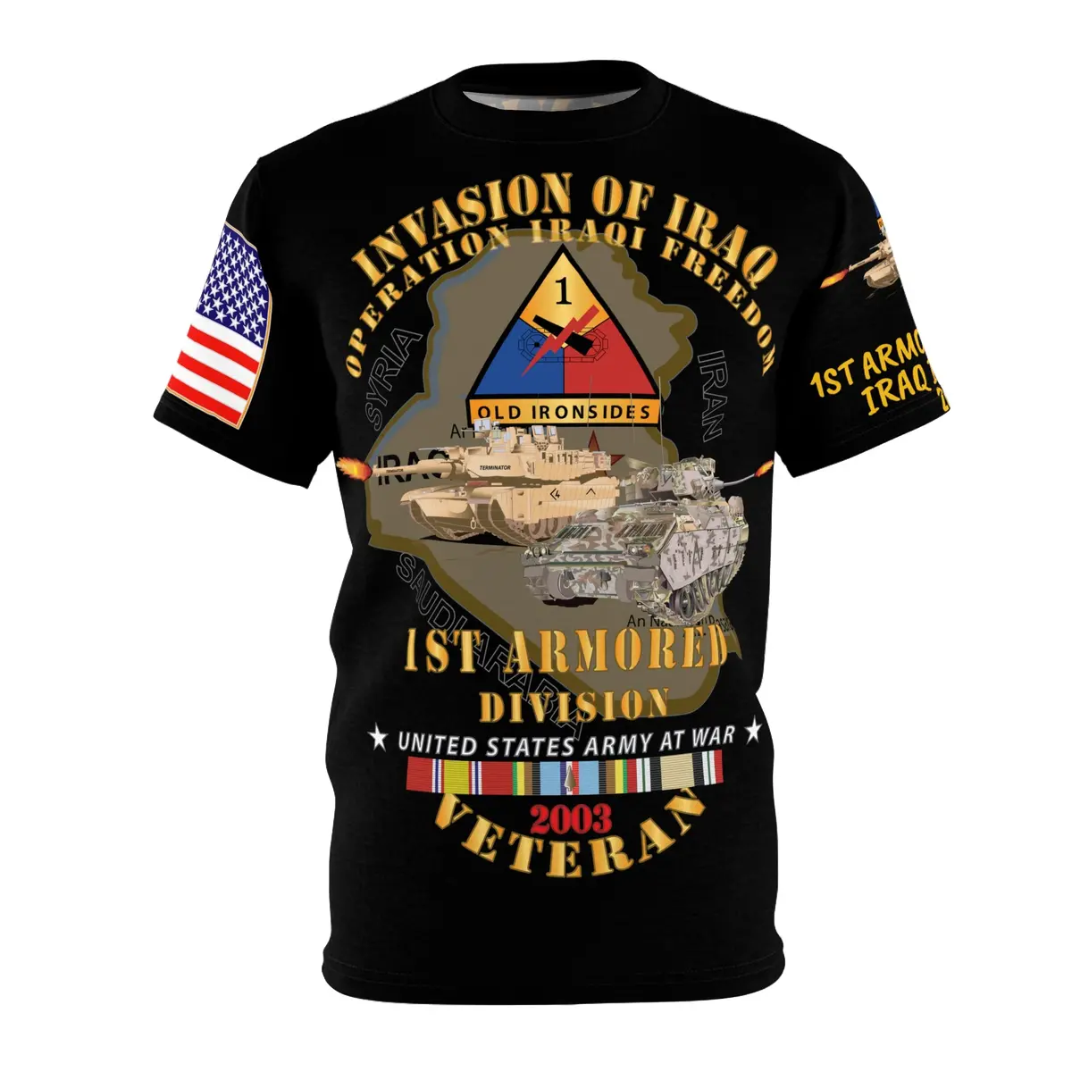 Aop - Army -  1St Armored Division - Iraq Invasion 2003 - Operation Iraqi Freedom With Iraq War Service Ribbons 1
