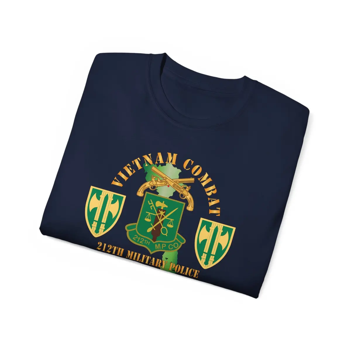 Unisex Ultra Cotton Tee - Army - Vietnam Combat Veteran W 212Th Military Police Company - 18Th Mp Bde Ssi - Vn Svc X 300 49