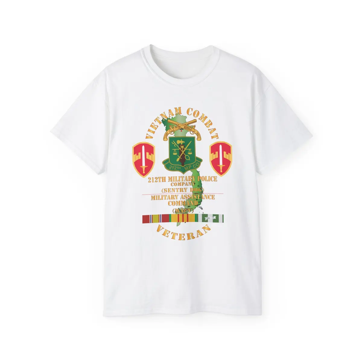 Unisex Ultra Cotton Tee - Army - Vietnam Combat Veteran W 212Th Military Police Company - Macv Ssi - Vn Svc X 300 9