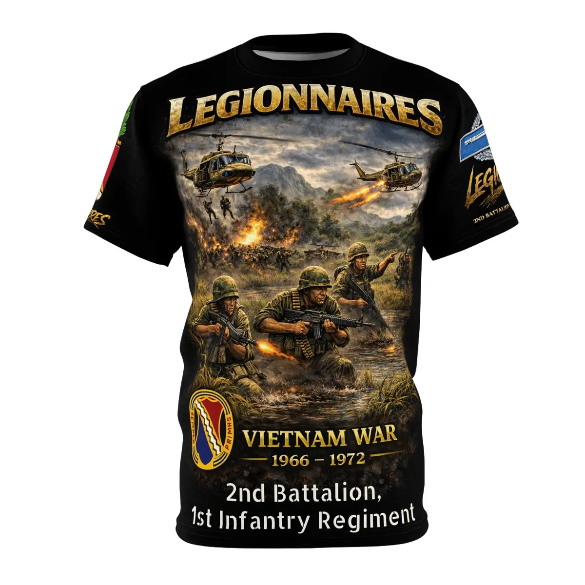2Nd Battalion 1St Infantry "Legionnaires" All-Over Print Tee — Vietnam Tribute With Cib 1