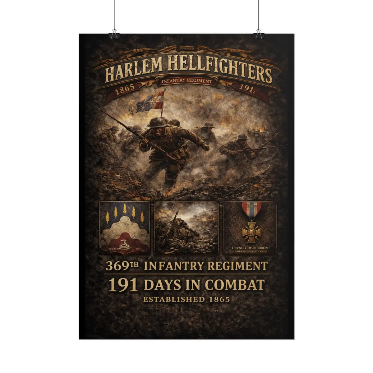 Rolled Posters - 369Th Infantry Regiment - Assault Across No Man's Land - Wwi - Poster 1 11