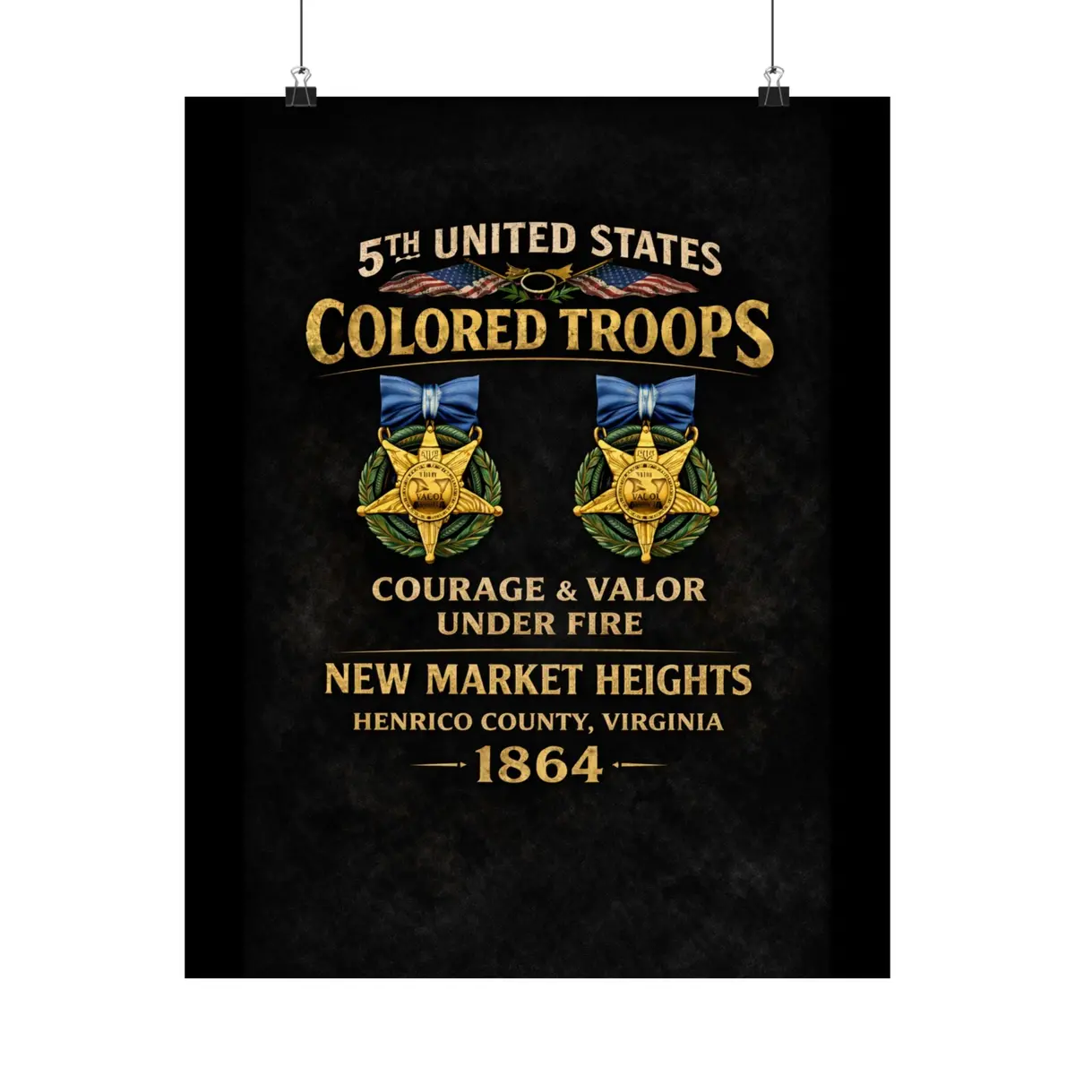 Matte Poster - 5Th Usct At New Market Heights - Shirt - Back 5