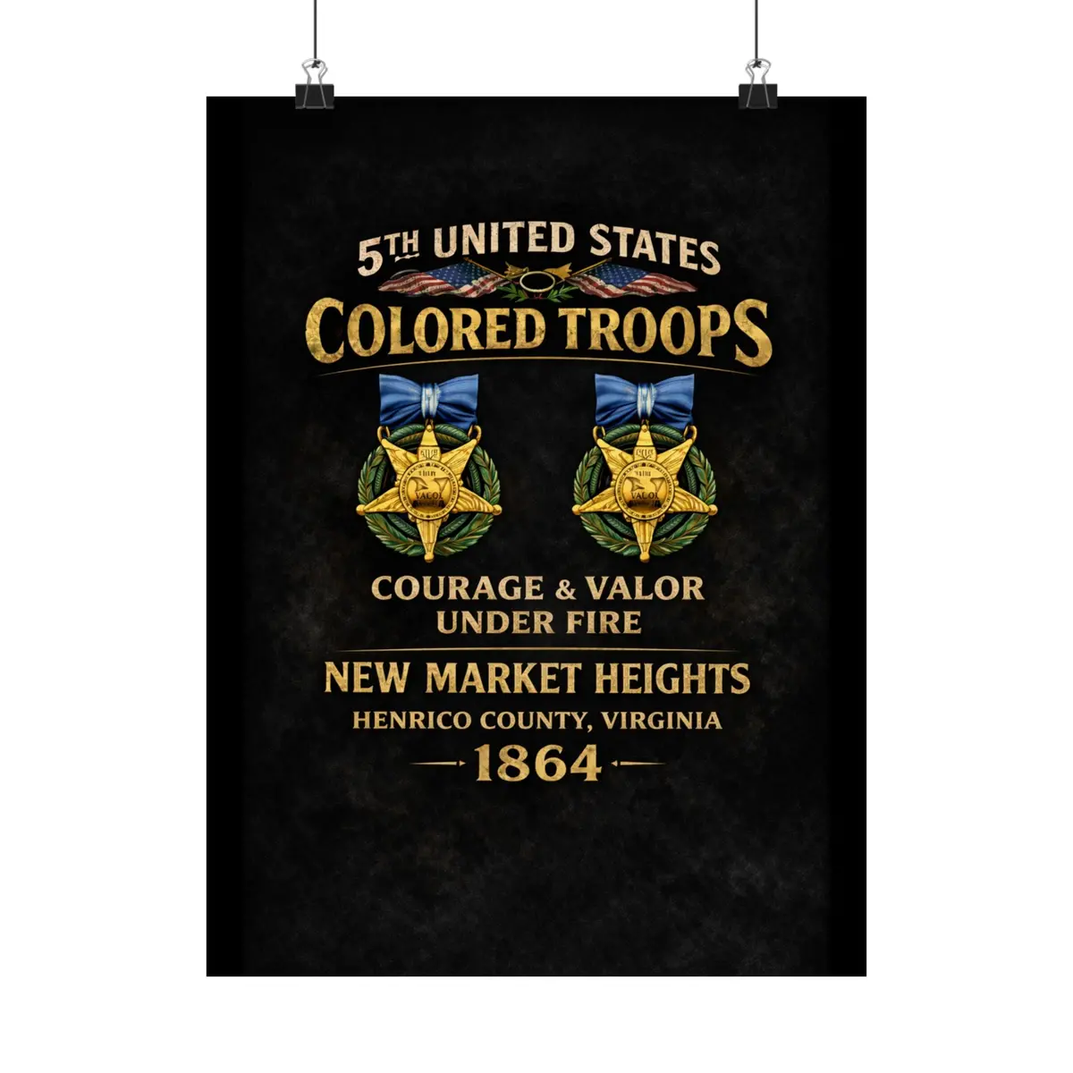 Matte Poster - 5Th Usct At New Market Heights - Shirt - Back 3