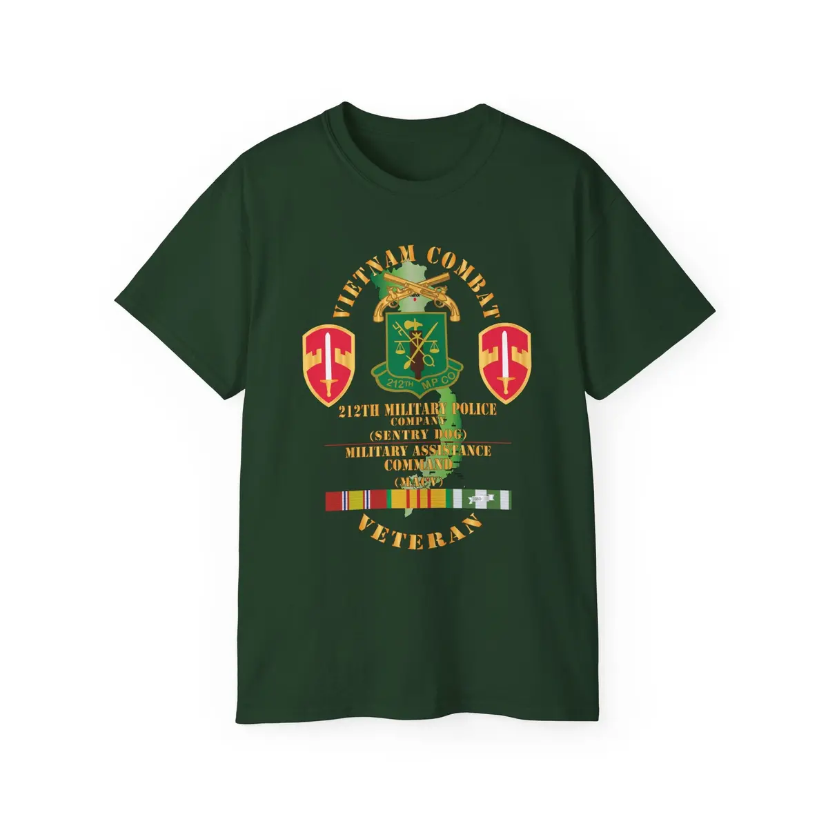 Unisex Ultra Cotton Tee - Army - Vietnam Combat Veteran W 212Th Military Police Company - Macv Ssi - Vn Svc X 300 11