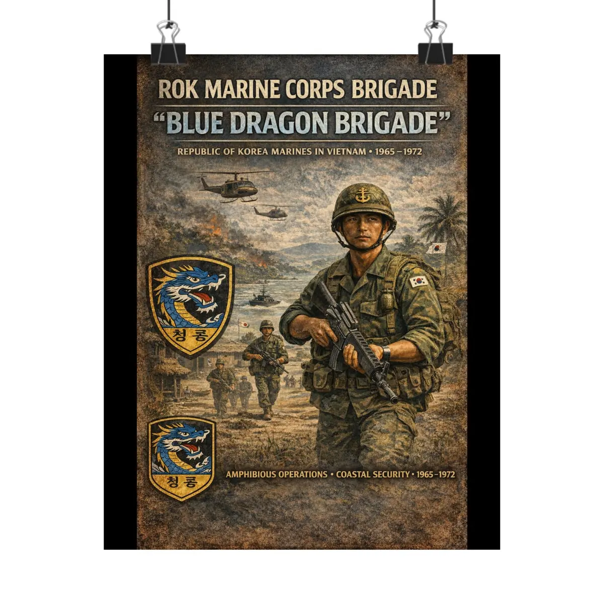 Matte Poster - Korea - Rok Marine Brigade - Blue Dragons 1