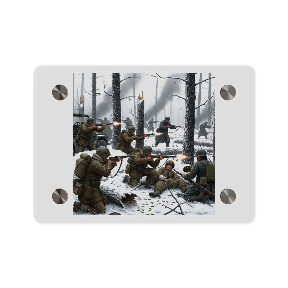 Acrylic Wall Art Panel - 101St Airborne Division Fighting The German Army At The Battle Of Bastogne 1
