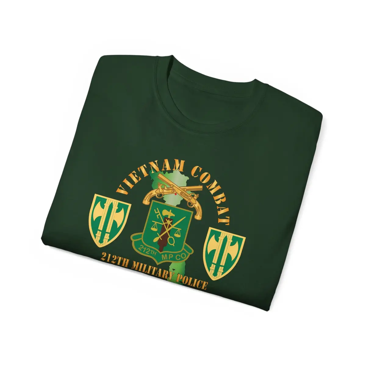 Unisex Ultra Cotton Tee - Army - Vietnam Combat Veteran W 212Th Military Police Company - 18Th Mp Bde Ssi - Vn Svc X 300 34