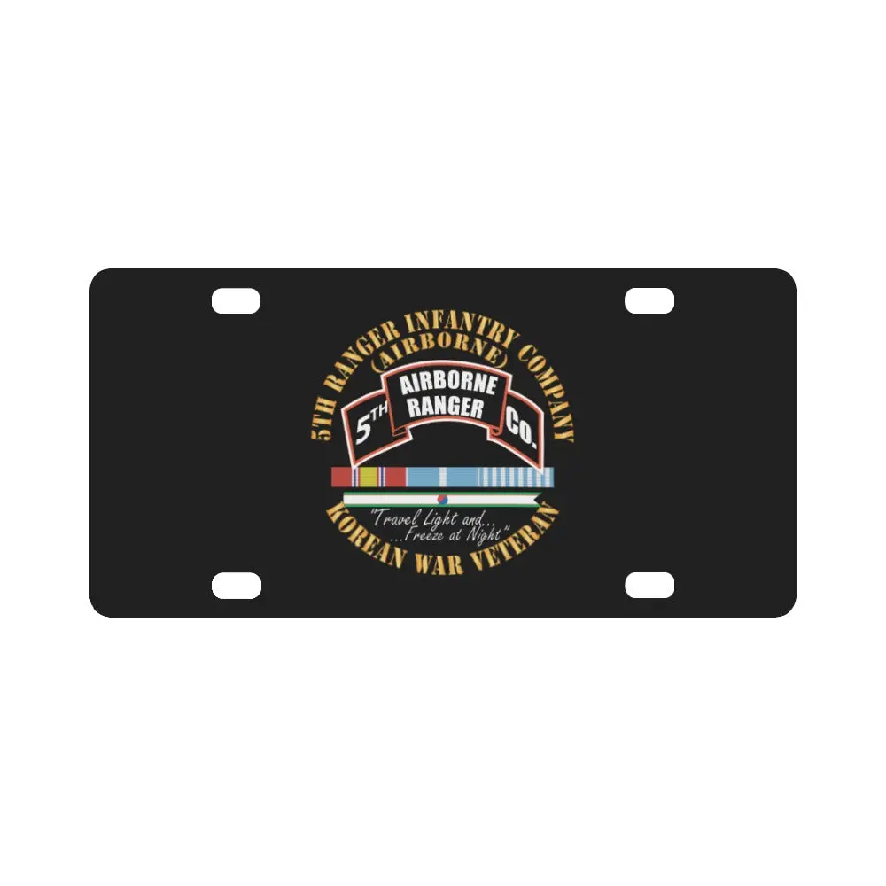 5Th Ranger Infantry Company - Airborne - Korea W Svc Ribbons X 300 Classic License Plate 1