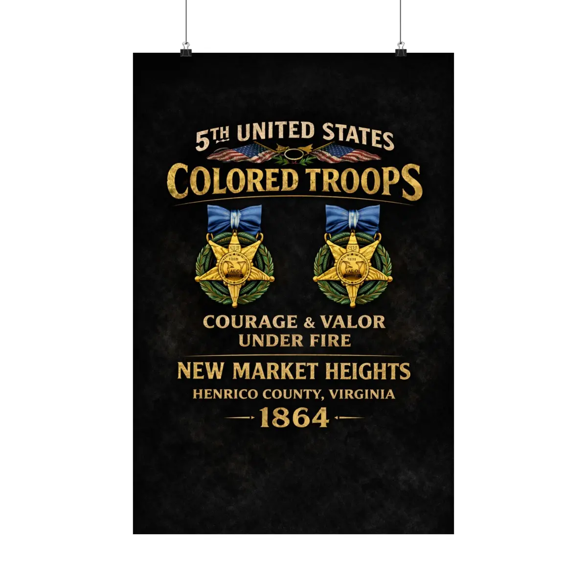 Matte Poster - 5Th Usct At New Market Heights - Shirt - Back 7