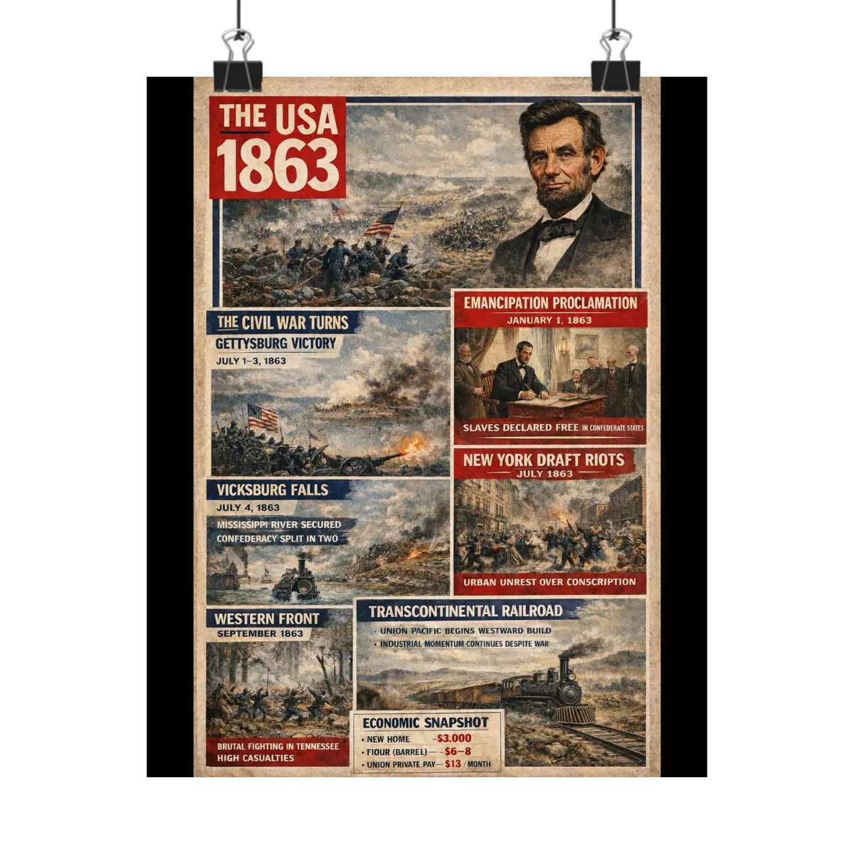 Matte Poster - The Usa - 1863 1