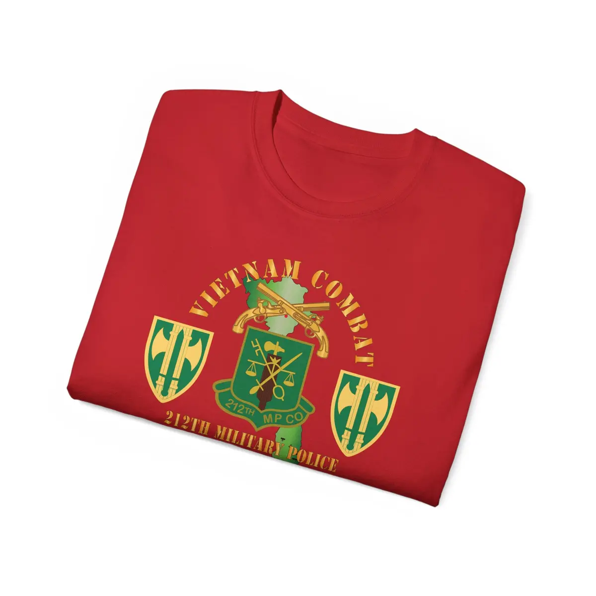 Unisex Ultra Cotton Tee - Army - Vietnam Combat Veteran W 212Th Military Police Company - 18Th Mp Bde Ssi - Vn Svc X 300 52